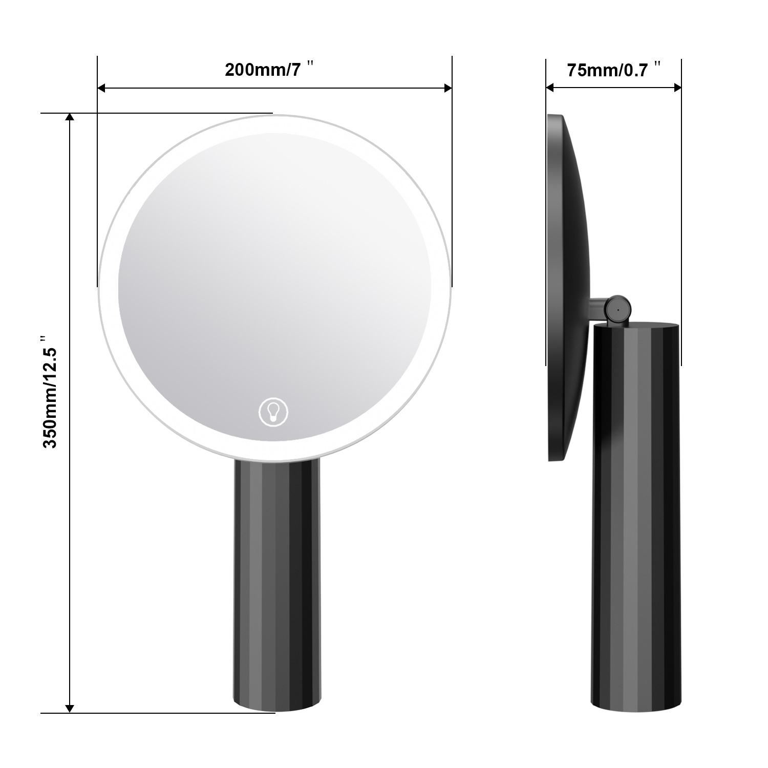 DM430 Roman column single-sided LED beauty mirror