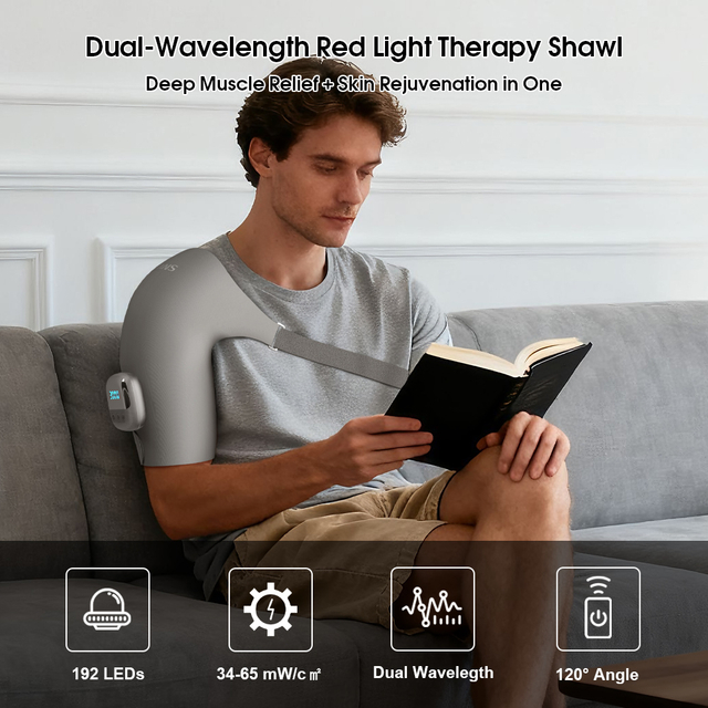 Red Light Therapy Shawl 660nm 850nm Dual Wavelength for Muscle Pain Relief and Home Use