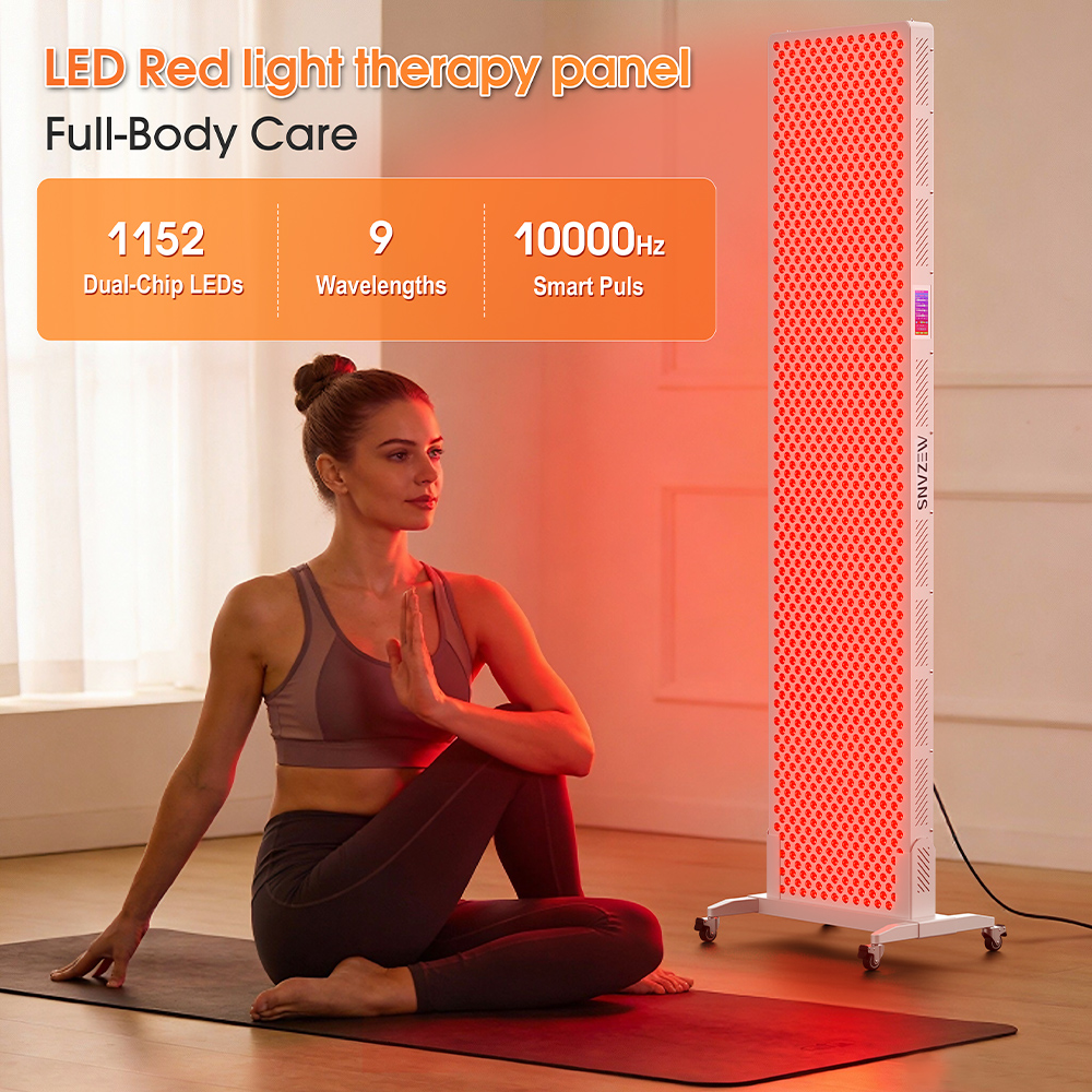 MEZANS 8-Wavelength 5W Chip 1152pcs LED Light Therapy Panel Touchscreen Control Desktop 2-Year Warranty