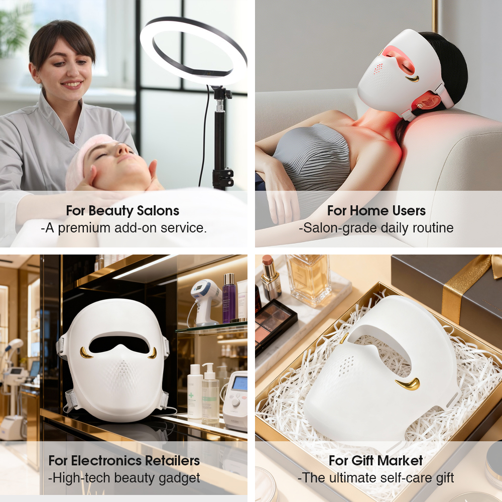 High Quality Silicone LED Facial Mask Red Light Therapy for Face Neck Anti Wrinkle And Firming