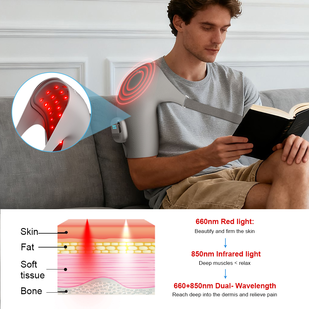 Red Light Therapy Shawl 660nm 850nm Dual Wavelength for Muscle Pain Relief and Home Use