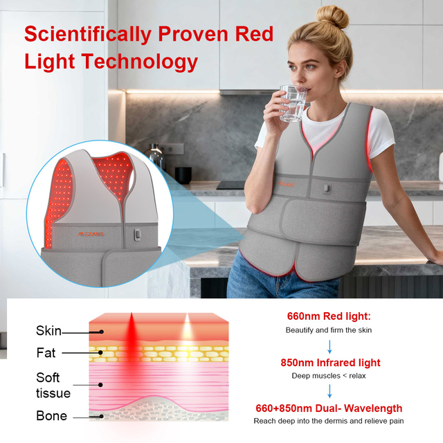 WV-432 Wearable vest with 660nm & 850nm red light