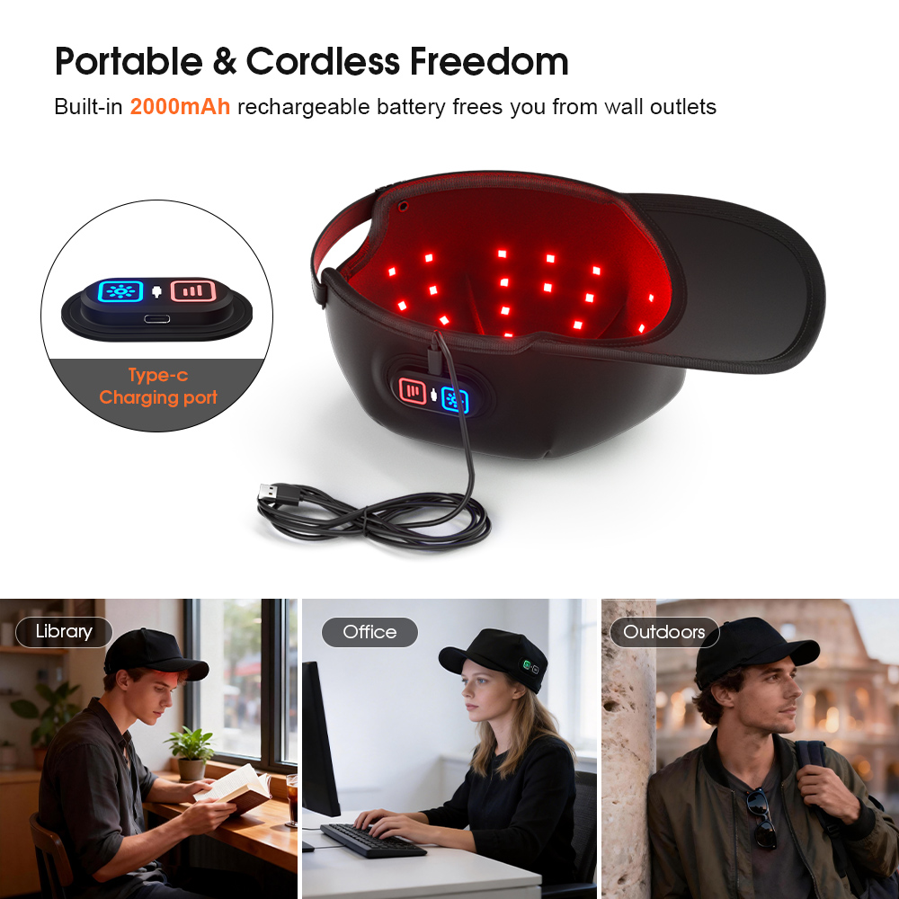 2026 Bestseller Wireless Red Light Therapy Cap 72 LED Scalp Care Device Most Valuable Health Design Dual Wavelength