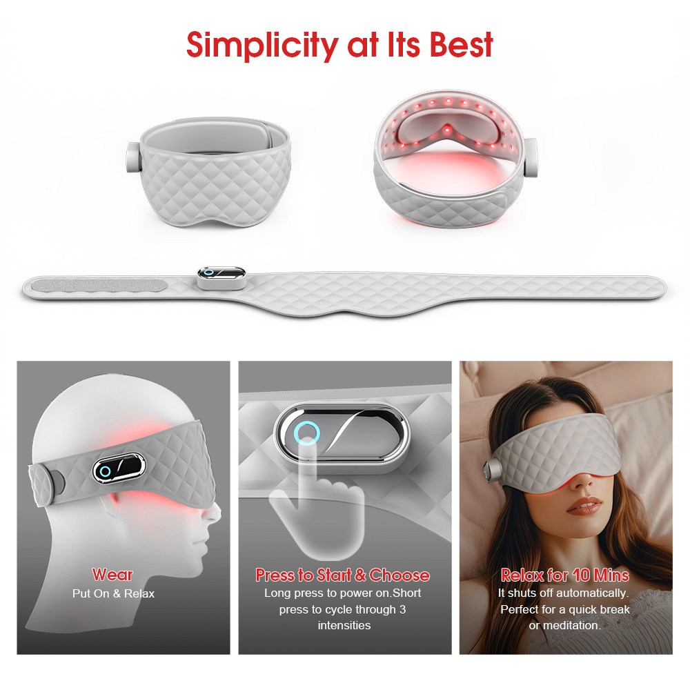 High Power Density Red Light Therapy Mask 65mw Cm2 Deep Tissue Penetration for Eye Bags Relief for Therapists