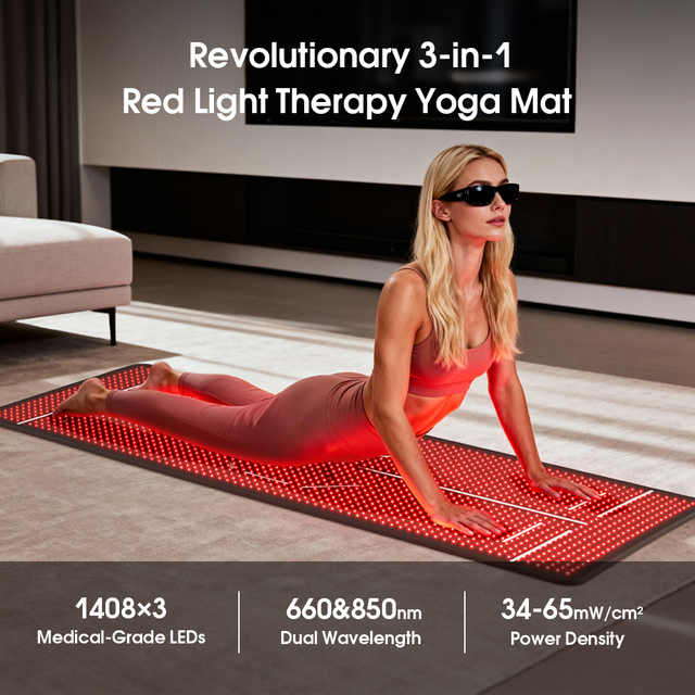 Wholesale Professional Red Light Therapy Yoga Mat 660nm 850nm Dual Band for Muscle Recovery Skin Care