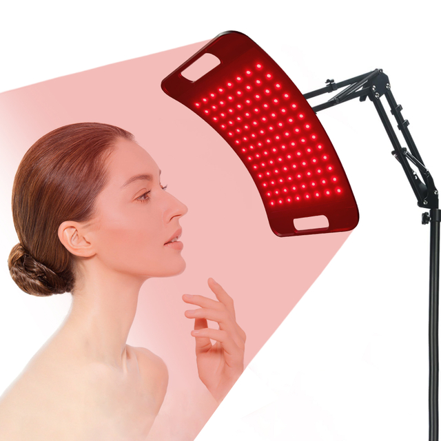 Angle Adjustable Standing Hand Held Red Light Therapy LED Lamp with US Plug for Face Leg Knee Back Pain Relief-Home Use