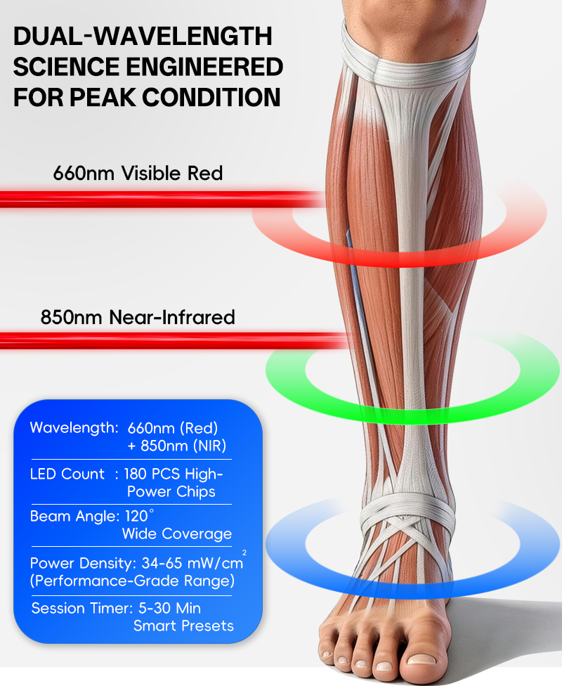 2026 Sports Season Red Light Leg Wrap 660nm 850nm Muscle Relaxation PAIN RELIEF For Athletes Home Recovery