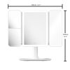 DM405 Tri-fold Lighted Makeup Mirror with Storage