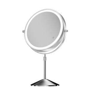 DM411 Round Double Sided Metal Table Desktop Lighted Makeup Mirror