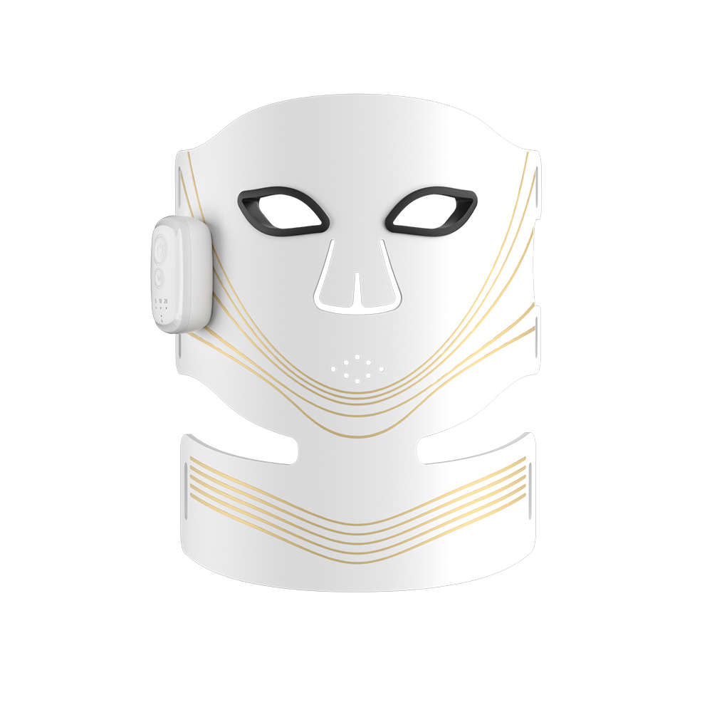 High Quality Wireless 4 Color LED Facial Mask Cordless Portable Personal Skincare Device with Neck Coverage 408 Light Cores