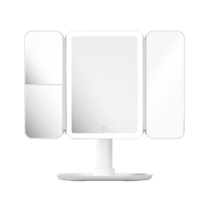 DM405 Tri-fold Lighted Makeup Mirror with Storage