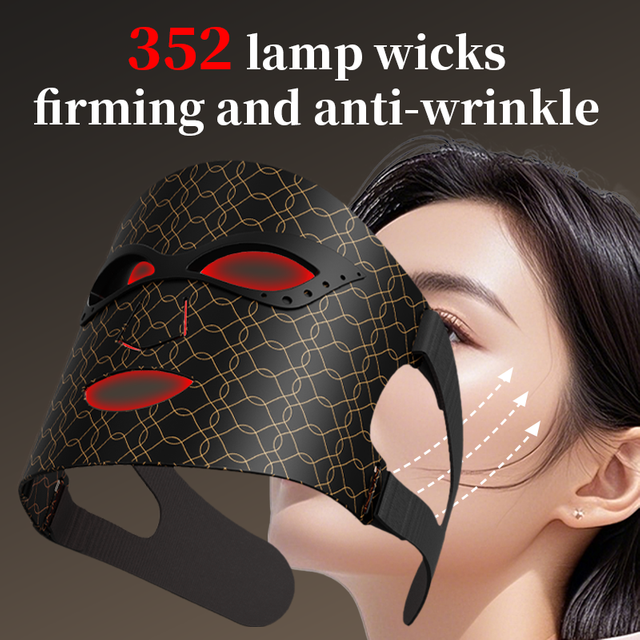 Spa Grade 7 Color LED Red Light Therapy Mask Far Infrared PDT Soft Silicone Skin Rejuvenation Photon Facial Home Use