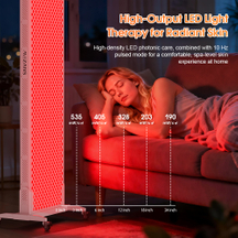 MEZANS 8-Wavelength 5W Chip 1152pcs LED Light Therapy Panel Touchscreen Control Desktop 2-Year Warranty