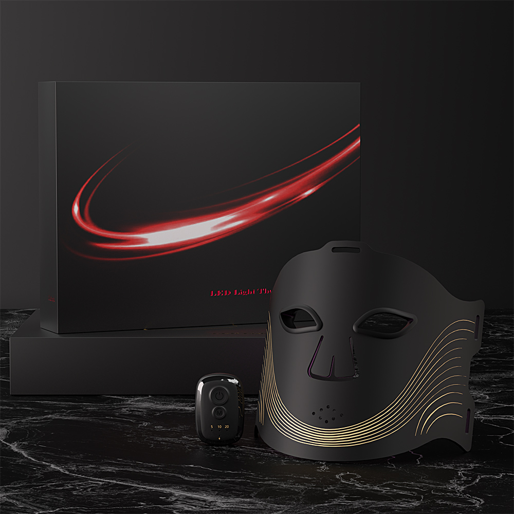 MEZANS 84LED Photon Face Mask 450/660/850nm Tri-Spectrum Silicone Wireless Red Light Therapy Mask Home Facial Beauty Device