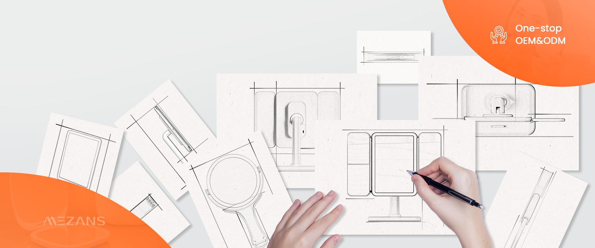 Professional Makeup Mirror Design Sketches and Manufacturing Plans