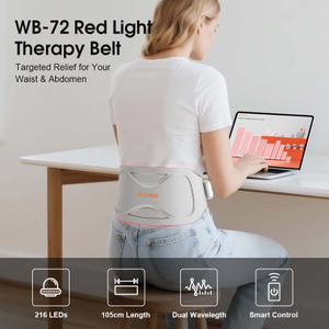 Smart Infrared Red Light Therapy Belt, 660nm & 850nm LEDs, Adjustable 10–40Hz Frequency for Waist Pain Relief and Muscle Relaxation