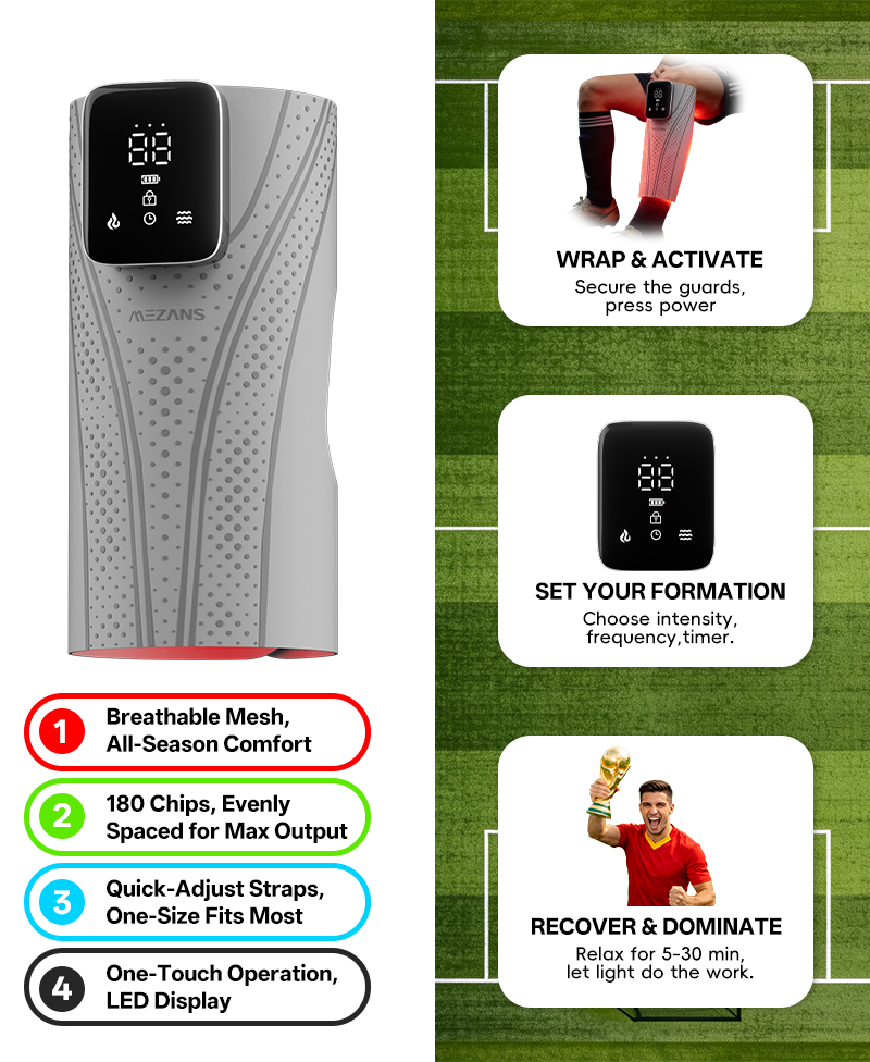 2026 Sports Season Red Light Leg Wrap 660nm 850nm Muscle Relaxation PAIN RELIEF For Athletes Home Recovery