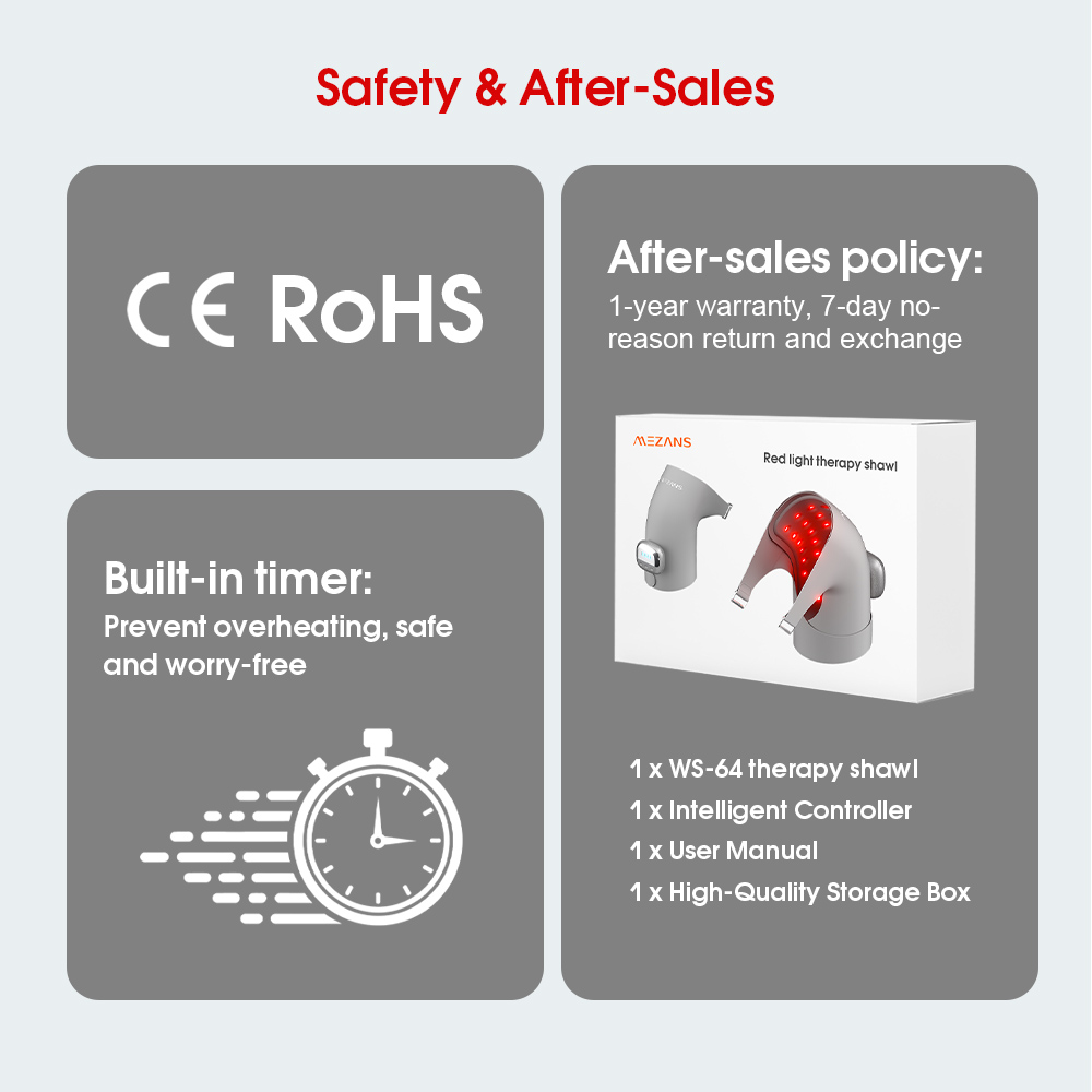 Red Light Therapy Shawl 660nm 850nm Dual Wavelength for Muscle Pain Relief and Home Use