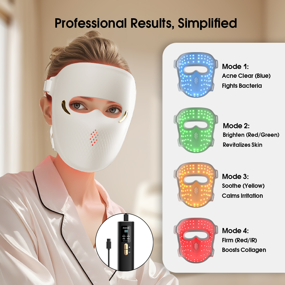 High Quality Silicone LED Facial Mask Red Light Therapy for Face Neck Anti Wrinkle And Firming