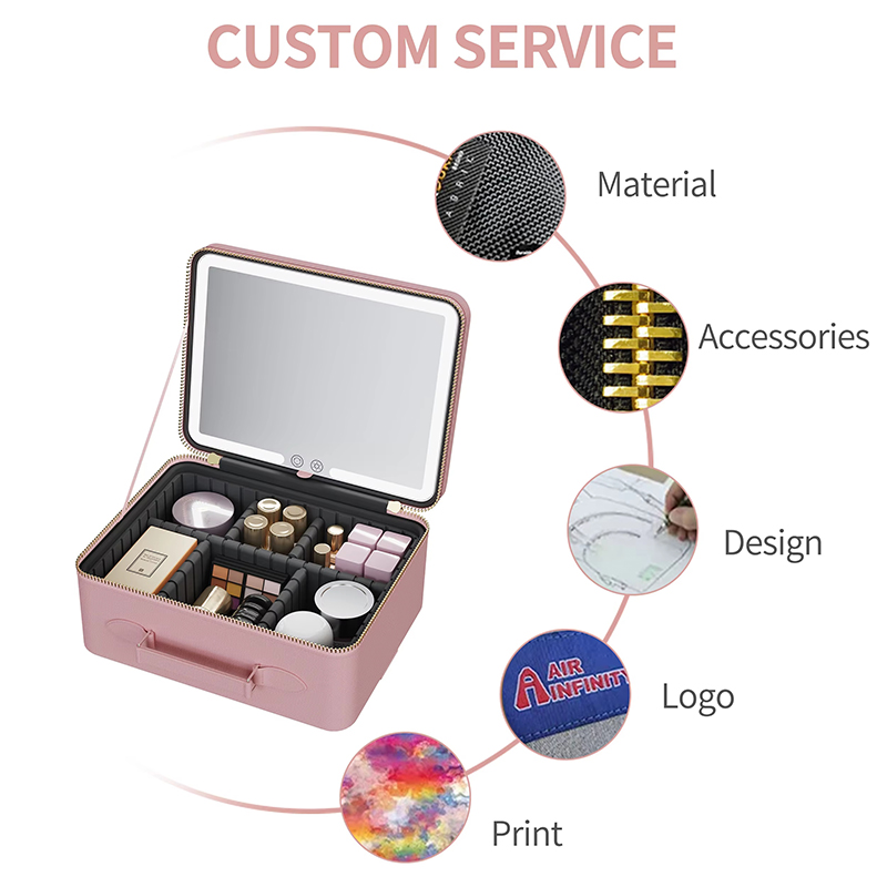 PM430 Luggage Travel Comestic Luggage with Lighted Makeup Mirror